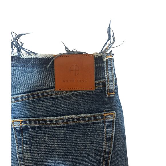 ANINE BING Gavin 1999 Straight Raw Hem Mid-Rise Jeans Blue Size 24 - Picture 6 of 8